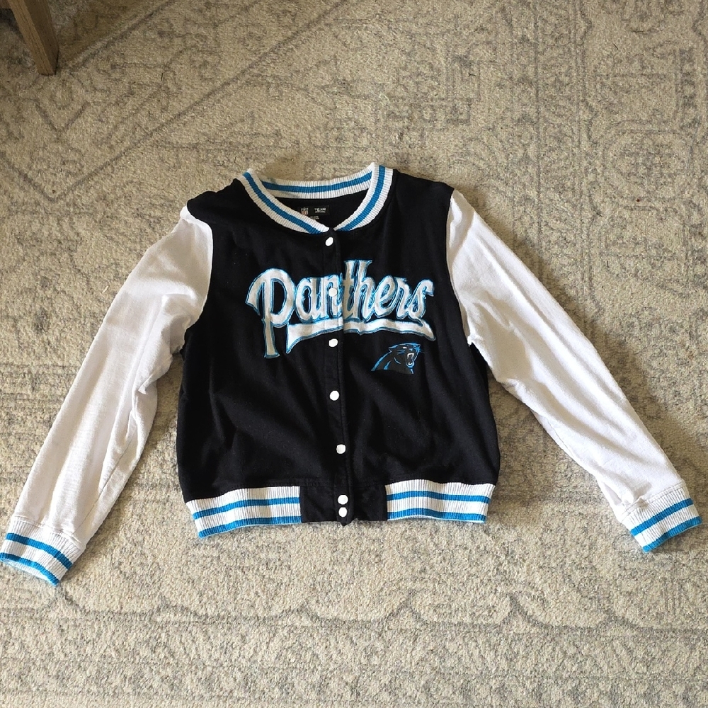 NFL TEAM Apparel Carolina Panthers Black and White Women's Jacket Size M